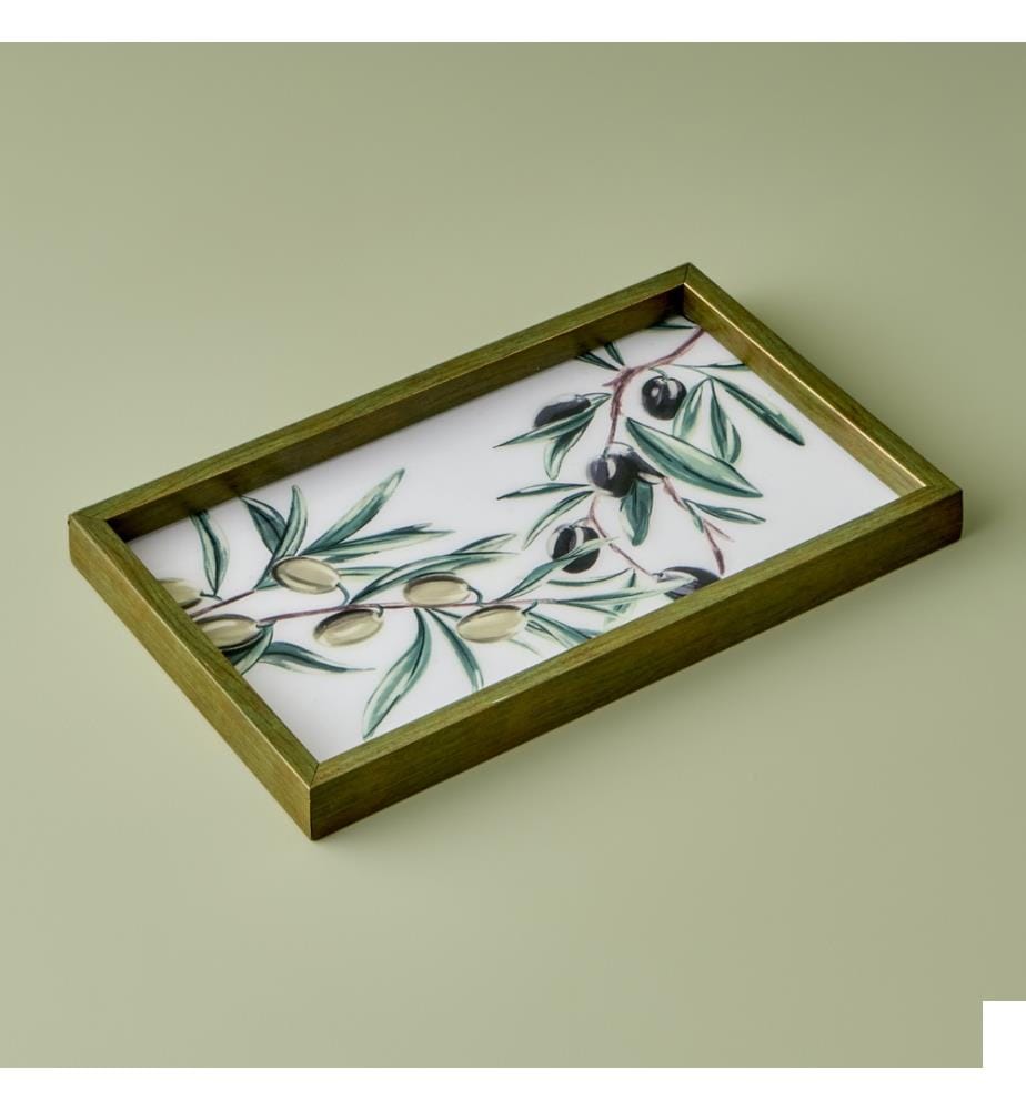 Plateau décoratif Olive 22x37 cm - Vert