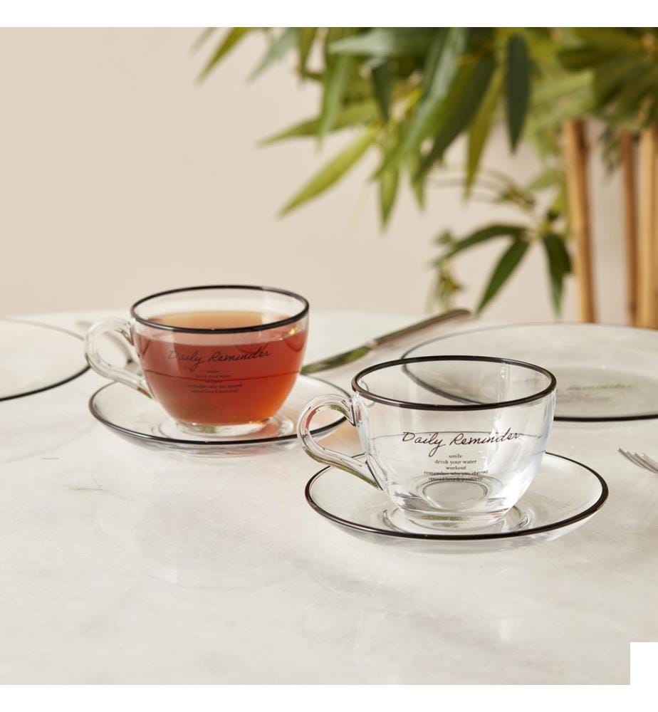 Set de tasses à thé Daily Reminder 2 pièces 240 cc - Noir