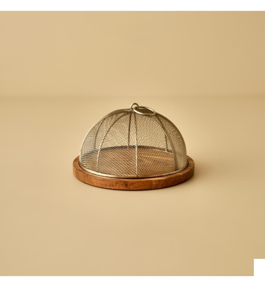 Présentoir à gâteau avec cloche Spark 23x14,5 cm - Naturel