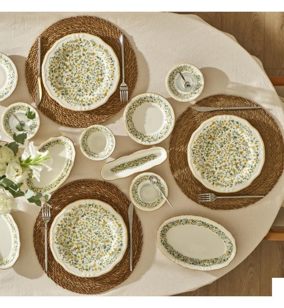 Ensemble de petit déjeuner 26 pièces Loren - Jaune