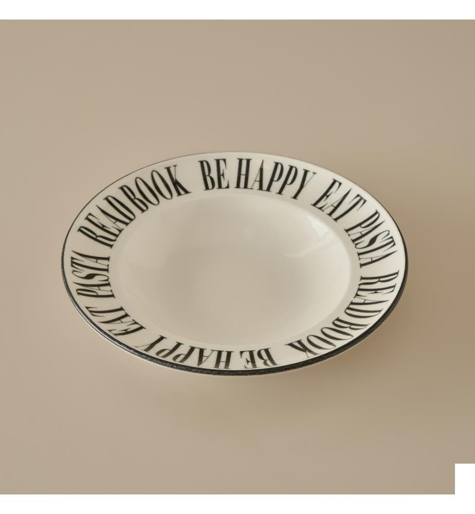 Assiette à pâtes Book Lovers 28 cm - Noir