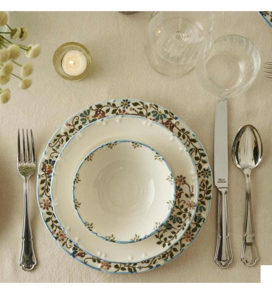 Service de vaisselle Vintage 24 pièces - Bleu