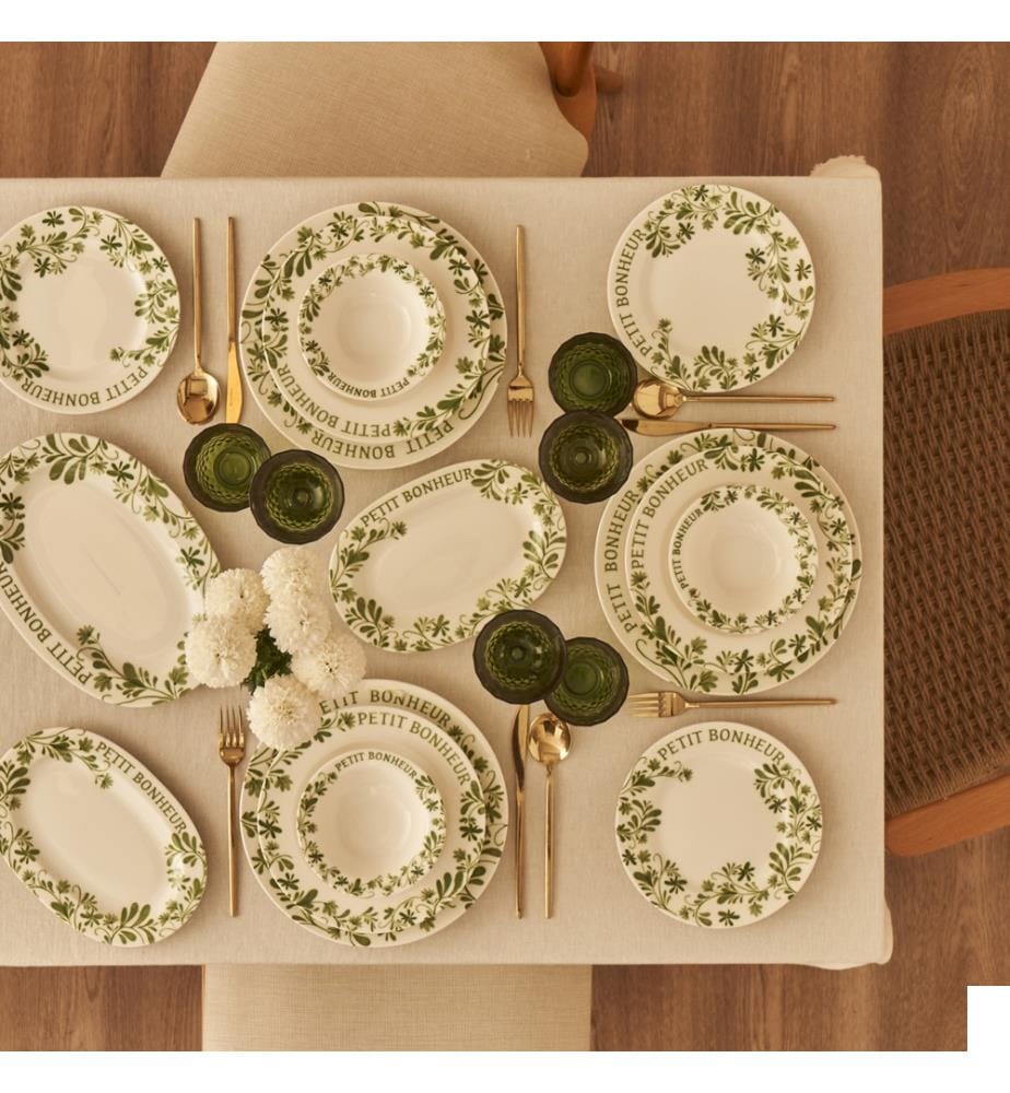 Petit Bonheur Ensemble dîner et petit-déjeuner 44 pièces - Vert