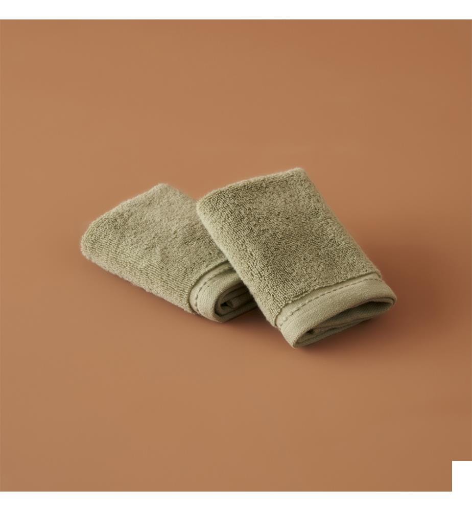 Lot de 2 serviettes de toilette, 30 x 30 cm - Vert