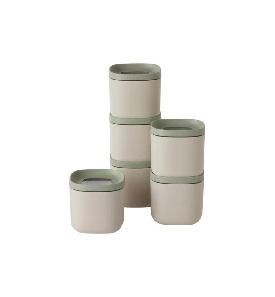 BERGHOFF - Récipients à provisions Set Leo Balance 6 pièces, 0.16 l, Vert/Gris
