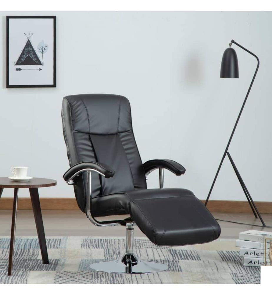 Fauteuil TV noir similicuir
