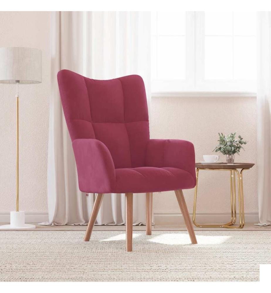 Chaise de relaxation Rouge bordeaux Velours