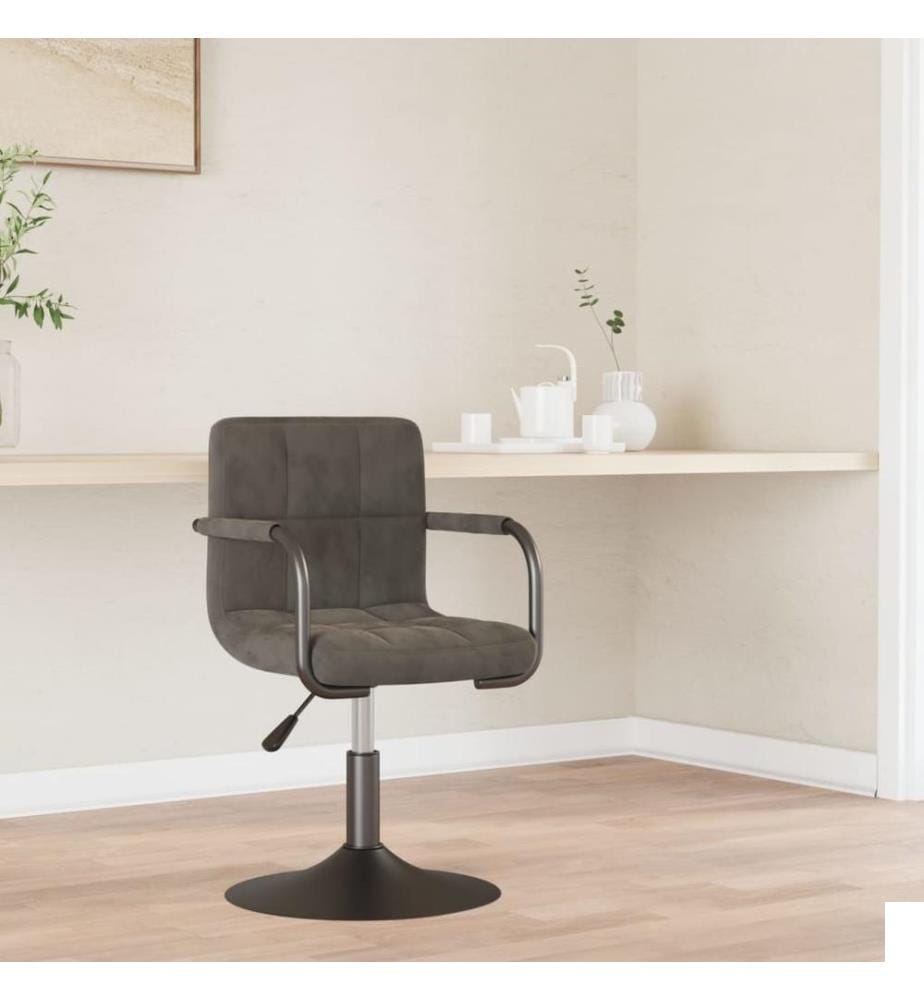 Tabouret de bar Gris foncé Velours