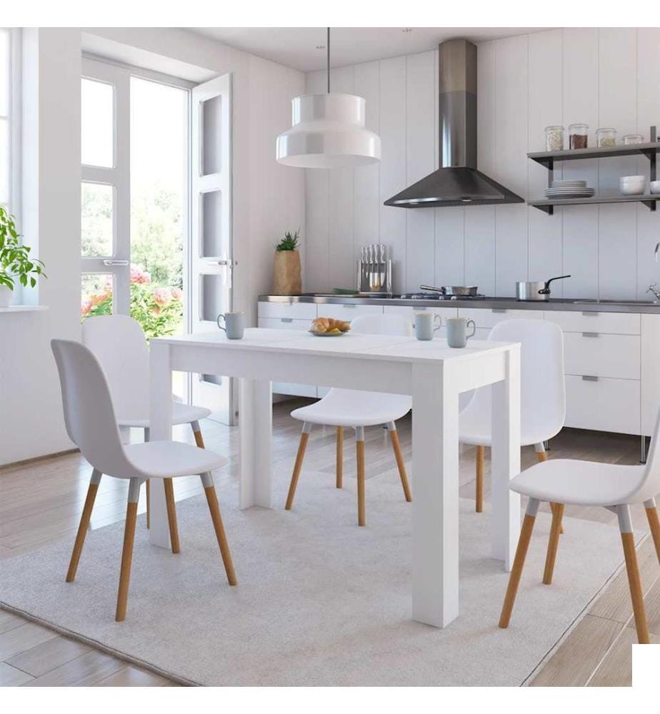Table à manger Blanc 120x60x76 cm Bois d'ingénierie