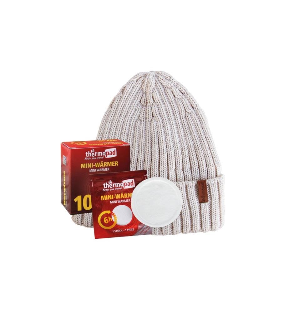 Thermopad multi - BEANIE Mérinos avec 10 mini-chauffes - Crème