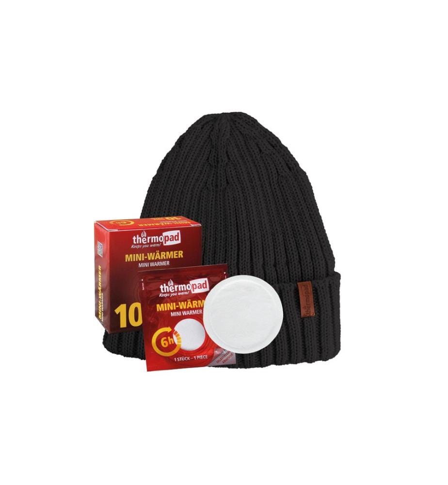 Thermopad multi - BEANIE Mérinos avec 10 mini-chauffes - Noir