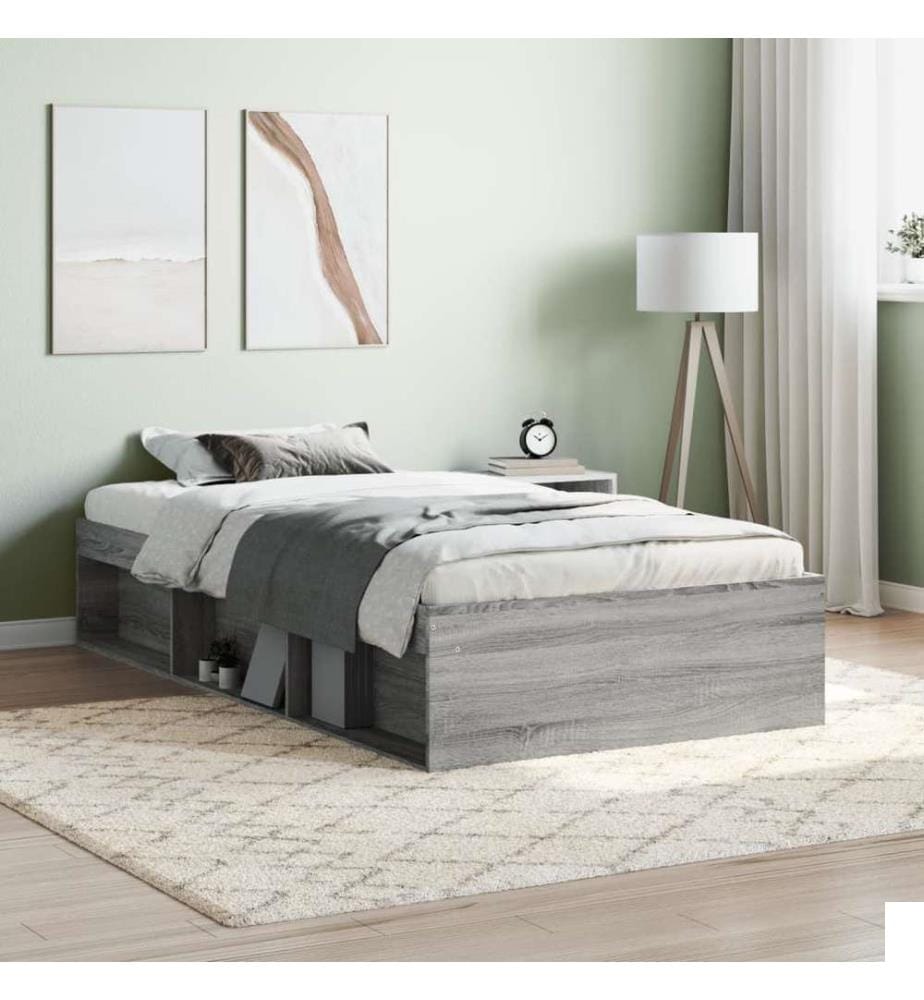 Cadre de lit sonoma gris 90x200 cm