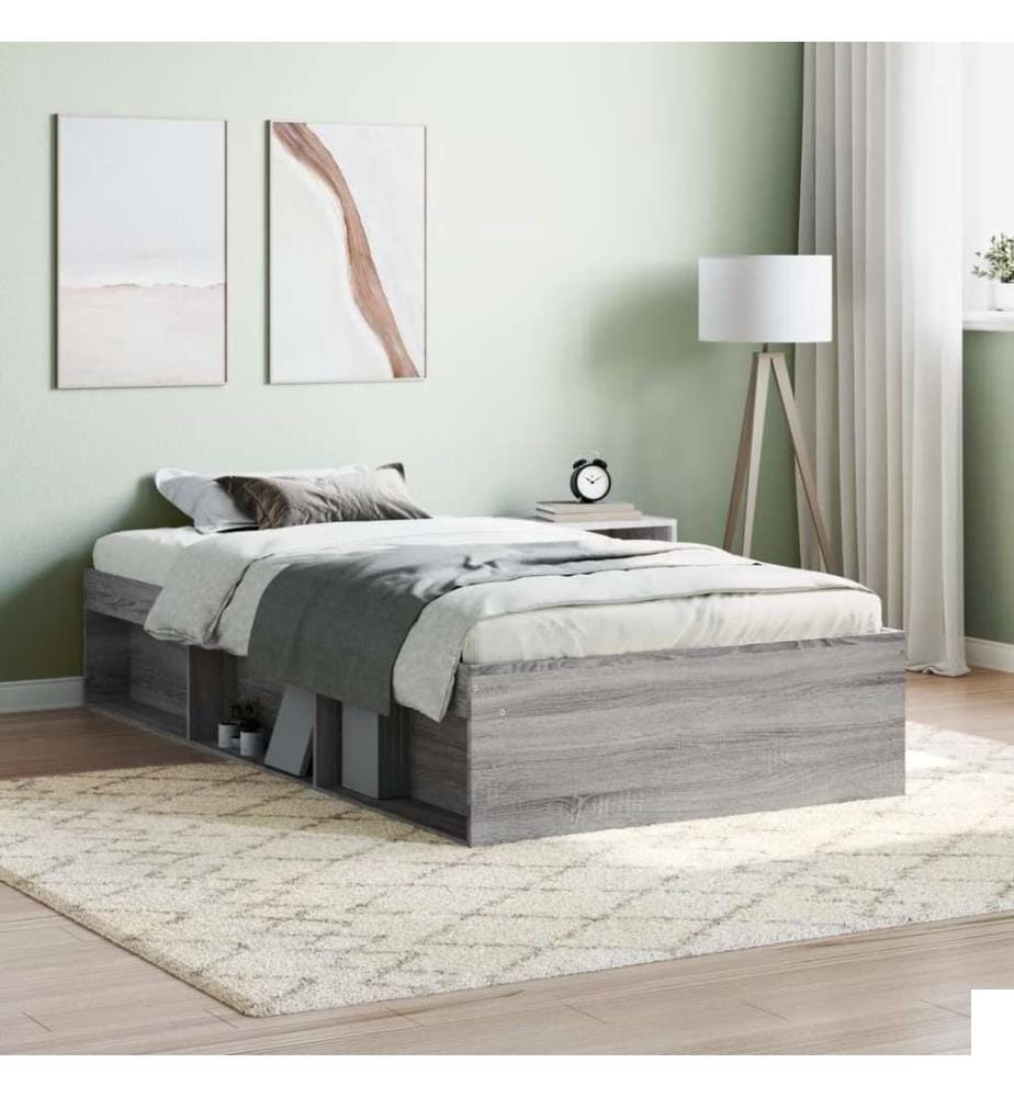 Cadre de lit sonoma gris 90x190 cm