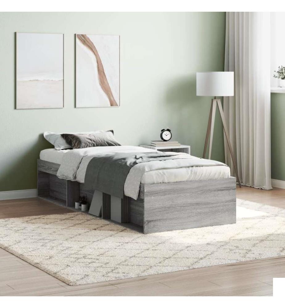 Cadre de lit sonoma gris 75x190 cm petit simple