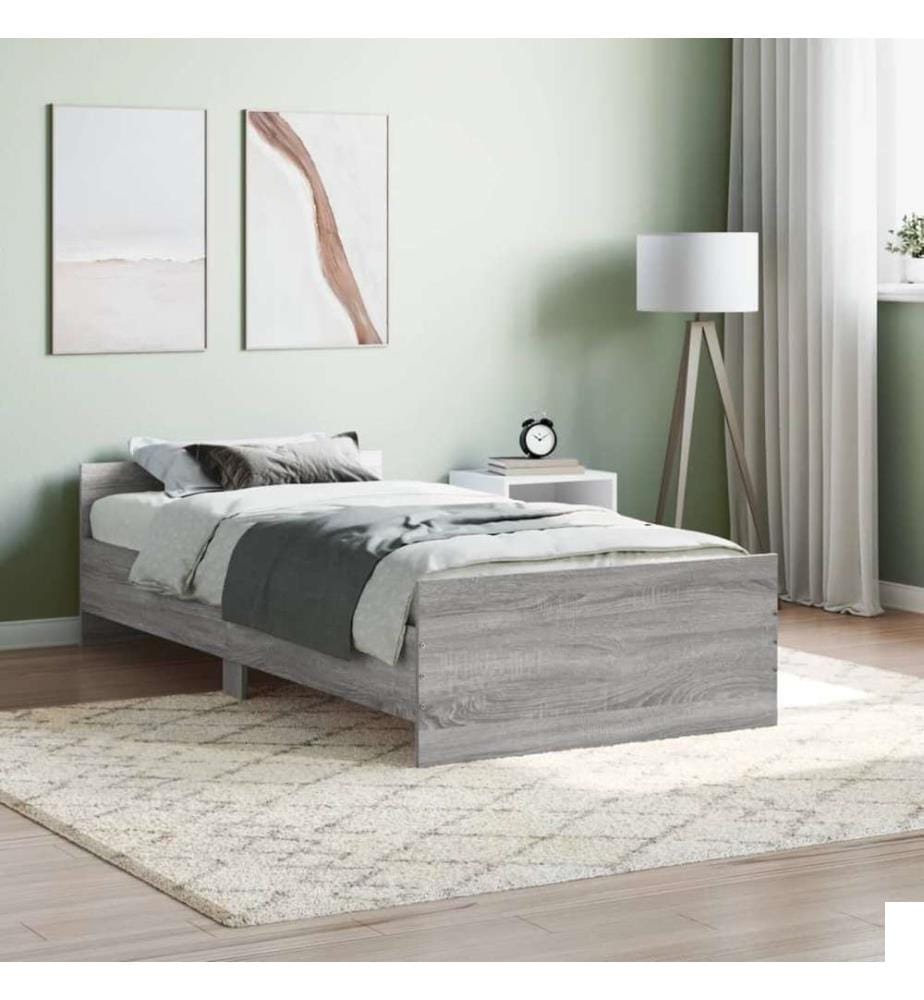 Cadre de lit sonoma gris 100x200 cm bois d'ingénierie