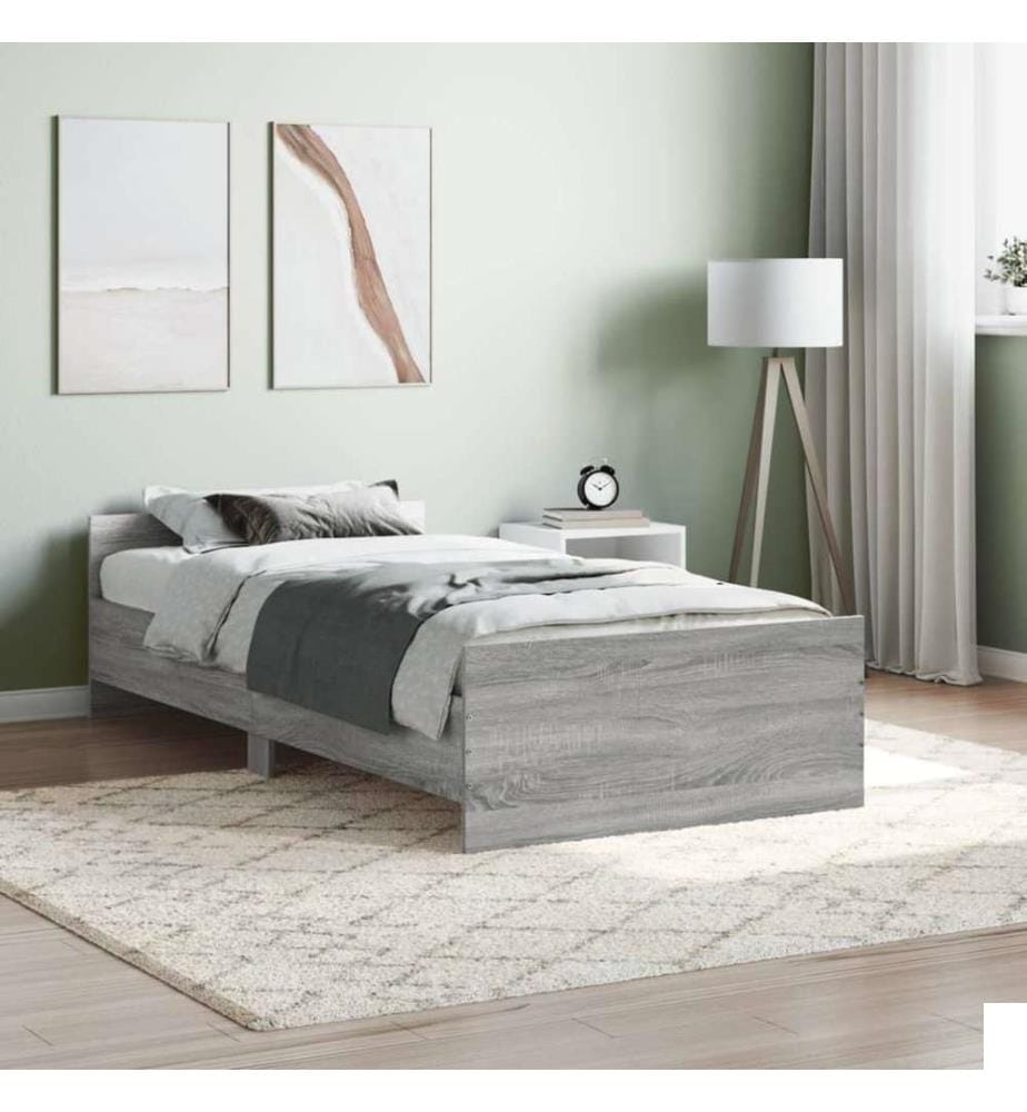 Cadre de lit sonoma gris 90x190 cm bois d'ingénierie
