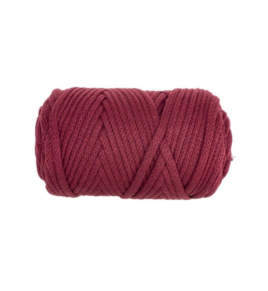 GLOREX - Laine Cordon de macramé tissé 70 m x 3 mm, 250g, Bordeaux