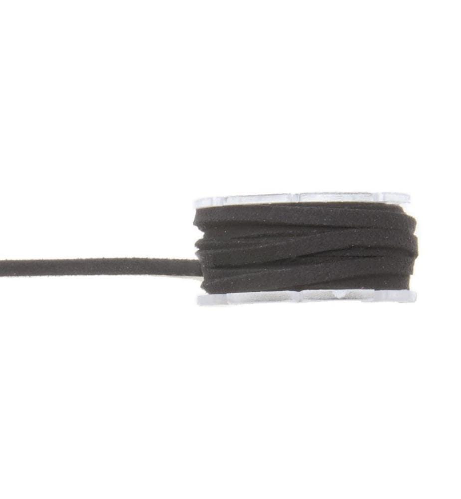 GLOREX - Bande en cuir Velour 3 mm x 2 m, Noir