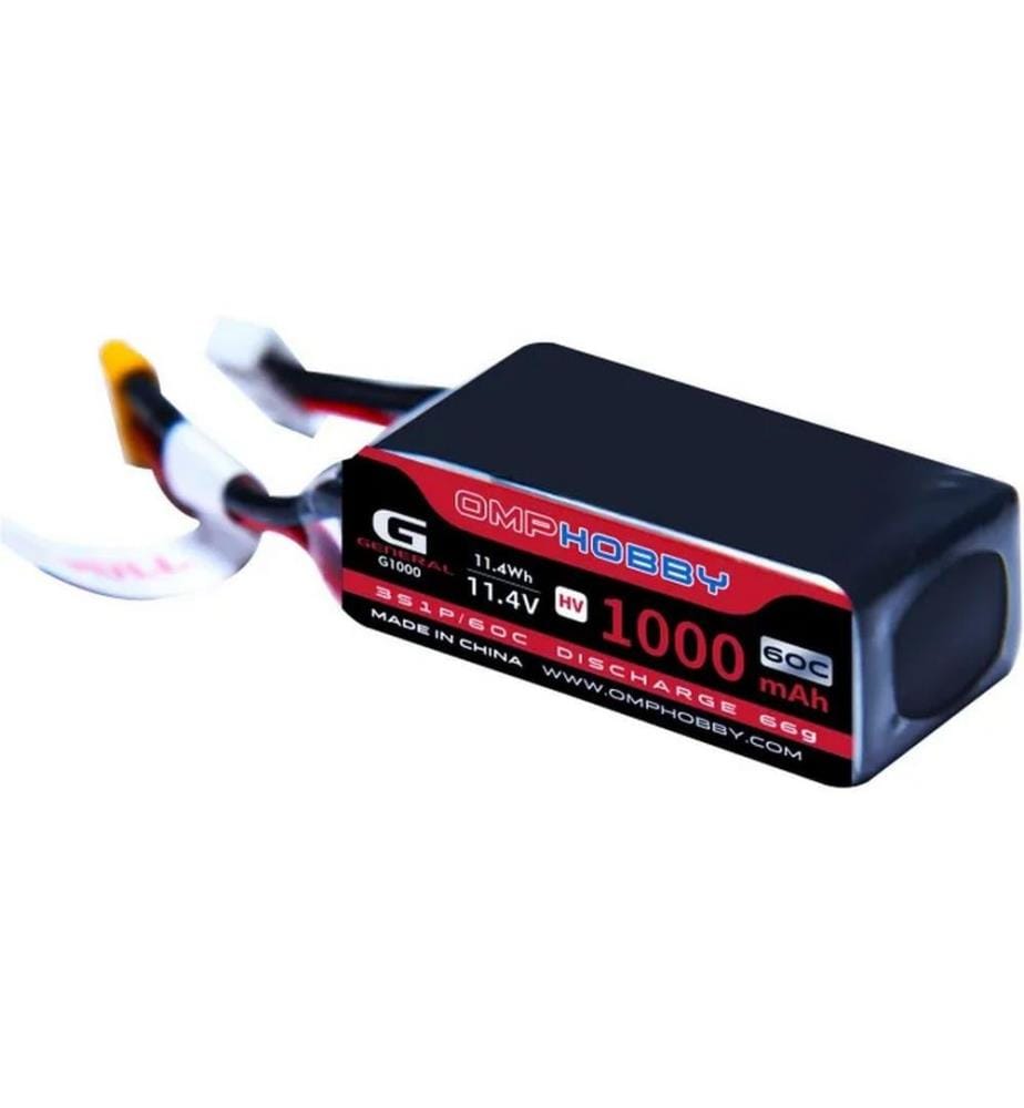 OMPHOBBY - Batterie RC LiPo 11.4 V 1000 mAh 60 C