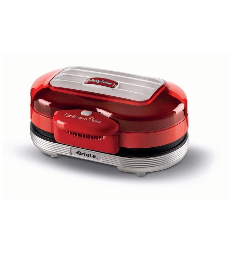 ARIETE - Appareil à hamburgers Party Time ARI-205-RD 1200 W, Rouge/Blanc