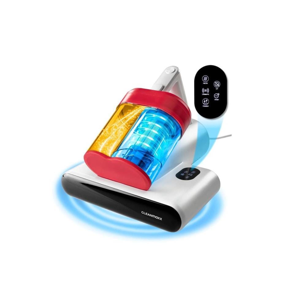 CLEANMAXX - Aspirateur à main pour acariens 400W, blanc/rouge + prise CH