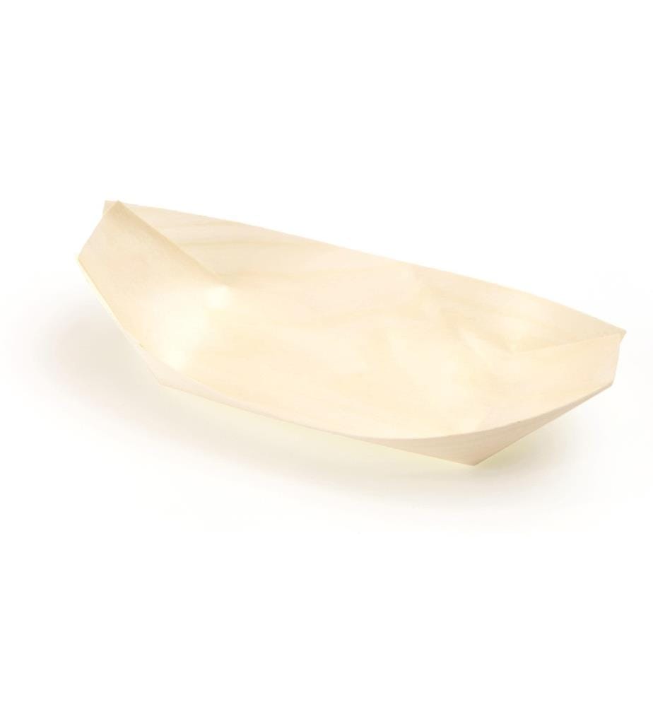 SIER - Coupelle à amuse-bouches bateau en bois 7,7 x 14 cm, 100 Pièce/s