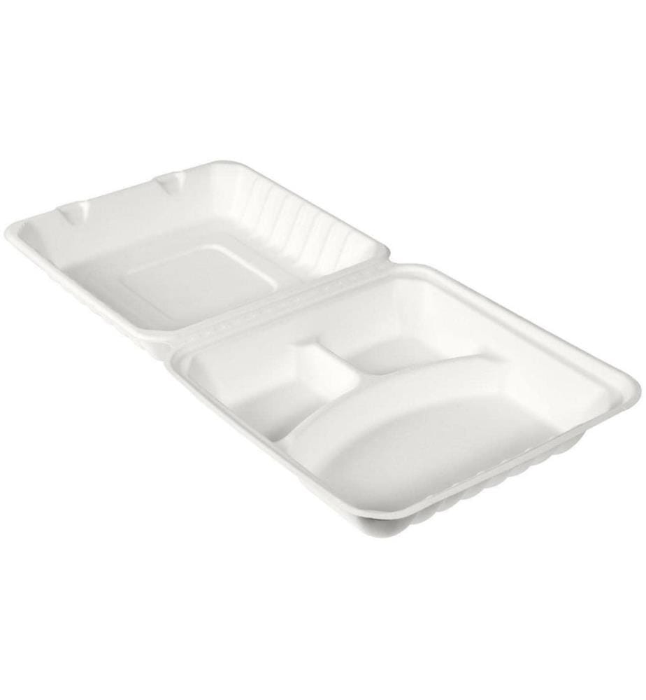 BIOPAK - Boîte repas 3-division 590 ml, 50 Pièce/s