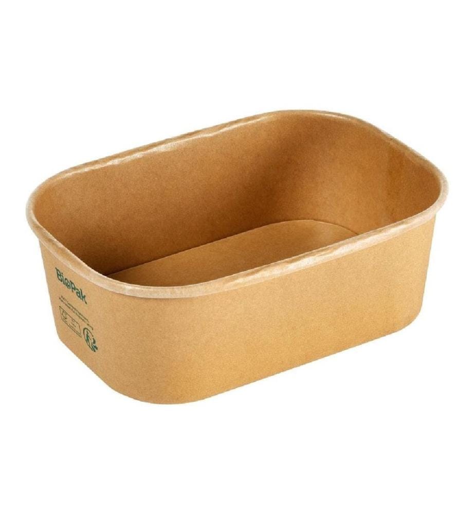 BIOPAK - Saladier Brick Box Medium 750 ml, marron, 50 pièces