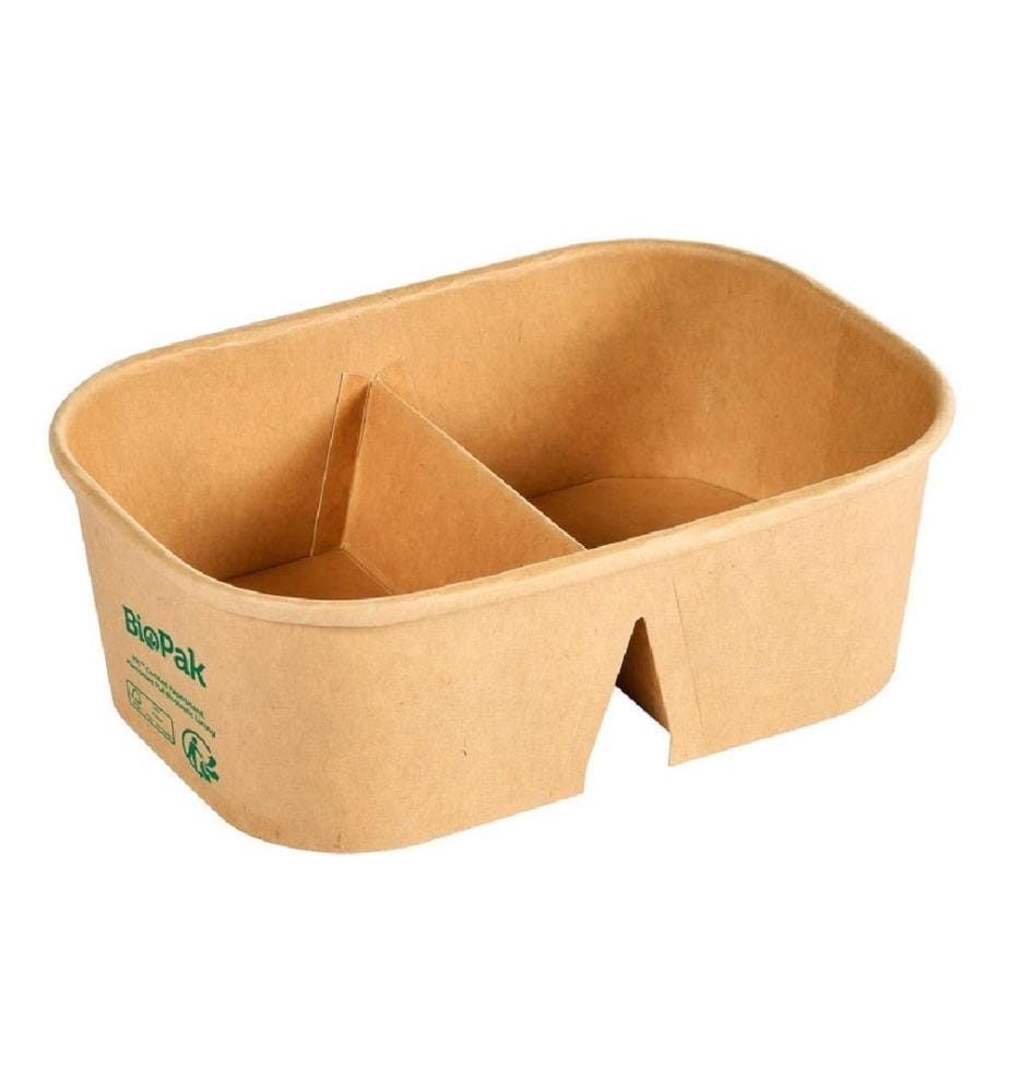 BIOPAK - Boîte repas Boîte de briques moyenne, 250 / 250 ml, 50 pièces