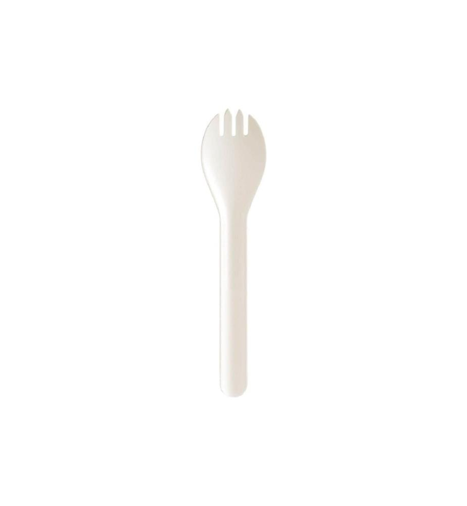 BIOPAK - Cuillère-fourchette jetable Pluma, 15 cm, blanc, 100 pièces
