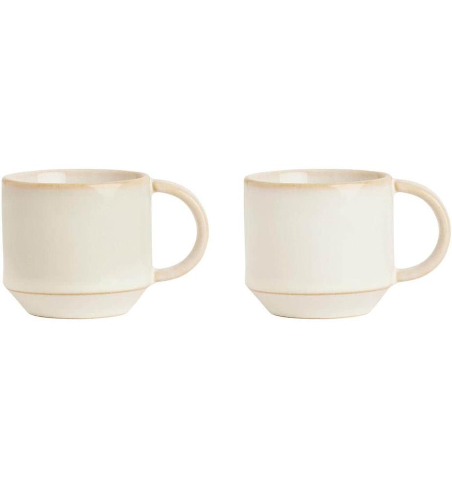 OYOY Tasse à expresso Yuka 0.2l, 2 Pièce/s, Vieux blanc