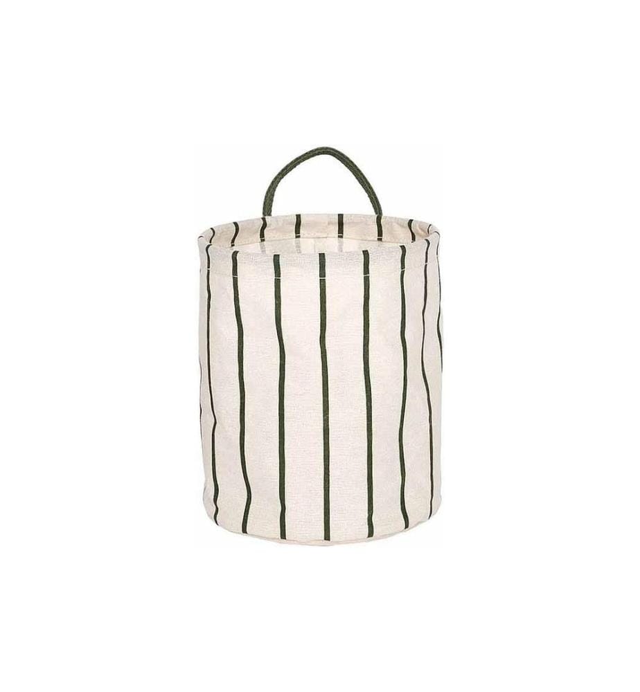OYOY Corbeille à lessive Raita Small 5 l, Beige/Vert olive
