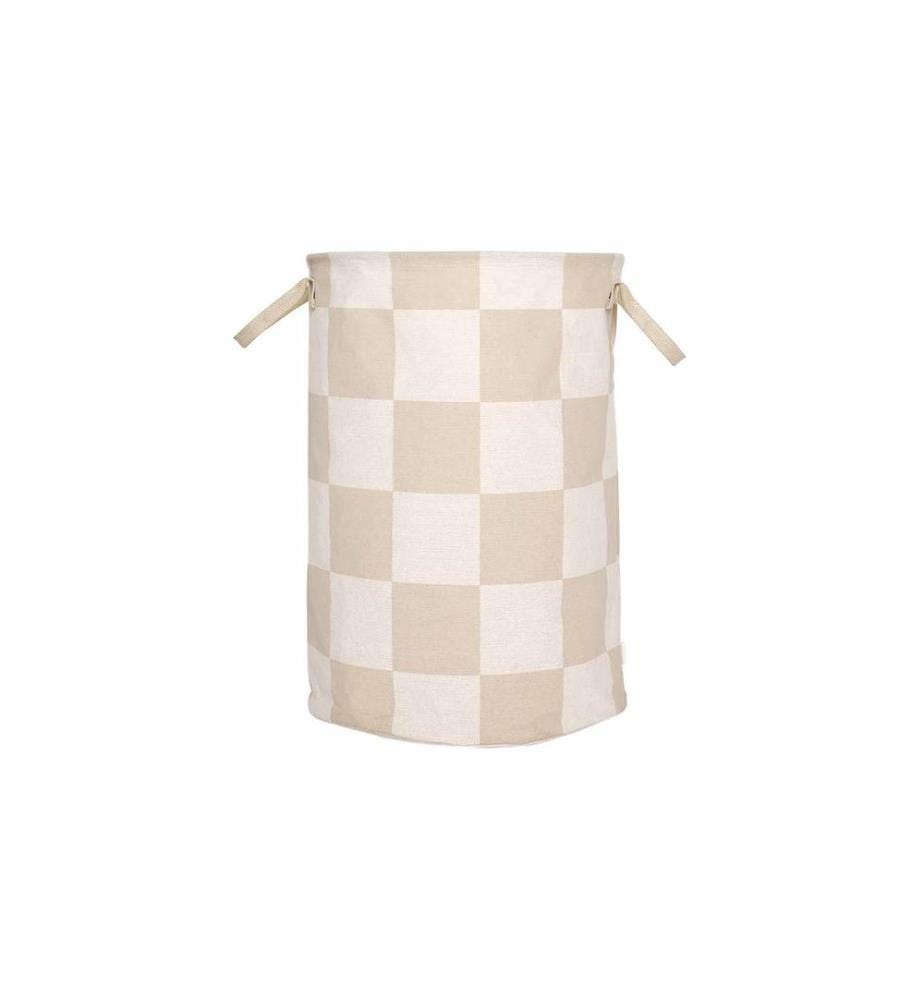 OYOY Corbeille à lessive Chess Large 60 l, Beige
