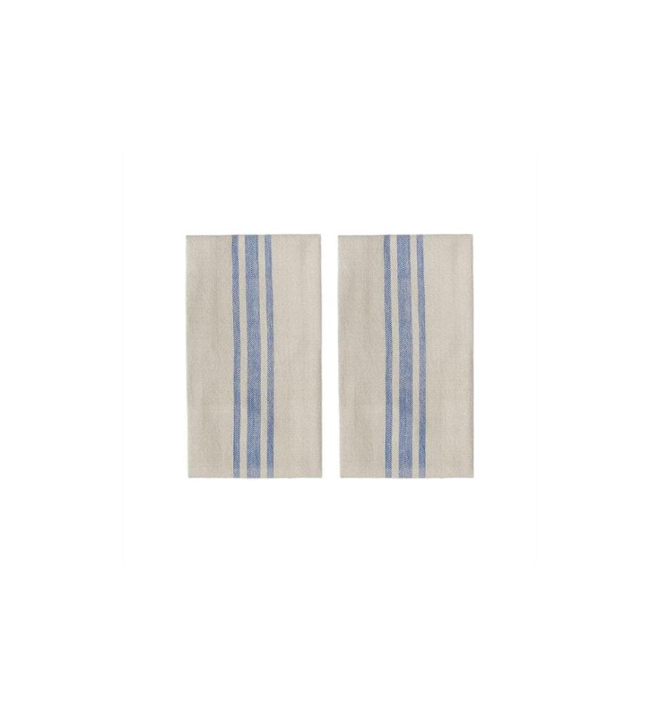 OYOY Ensemble de torchons pour la vaisselle Linu 2 pièces, Beige/Bleu