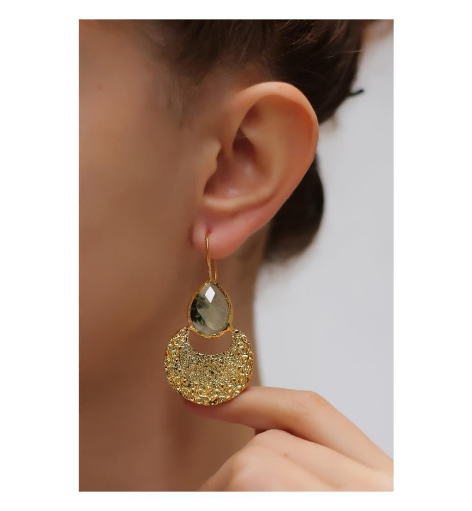 Prehnite Boucles d'oreilles - Vert clair