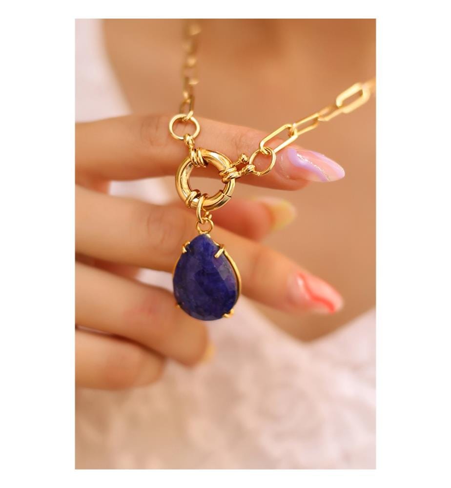 Collier en saphir - Bleu Foncé