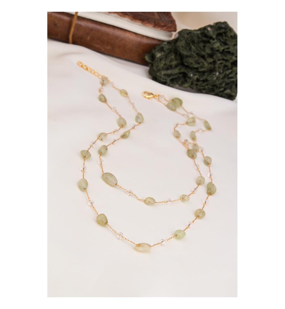 Collier en prehnite - Vert Clair