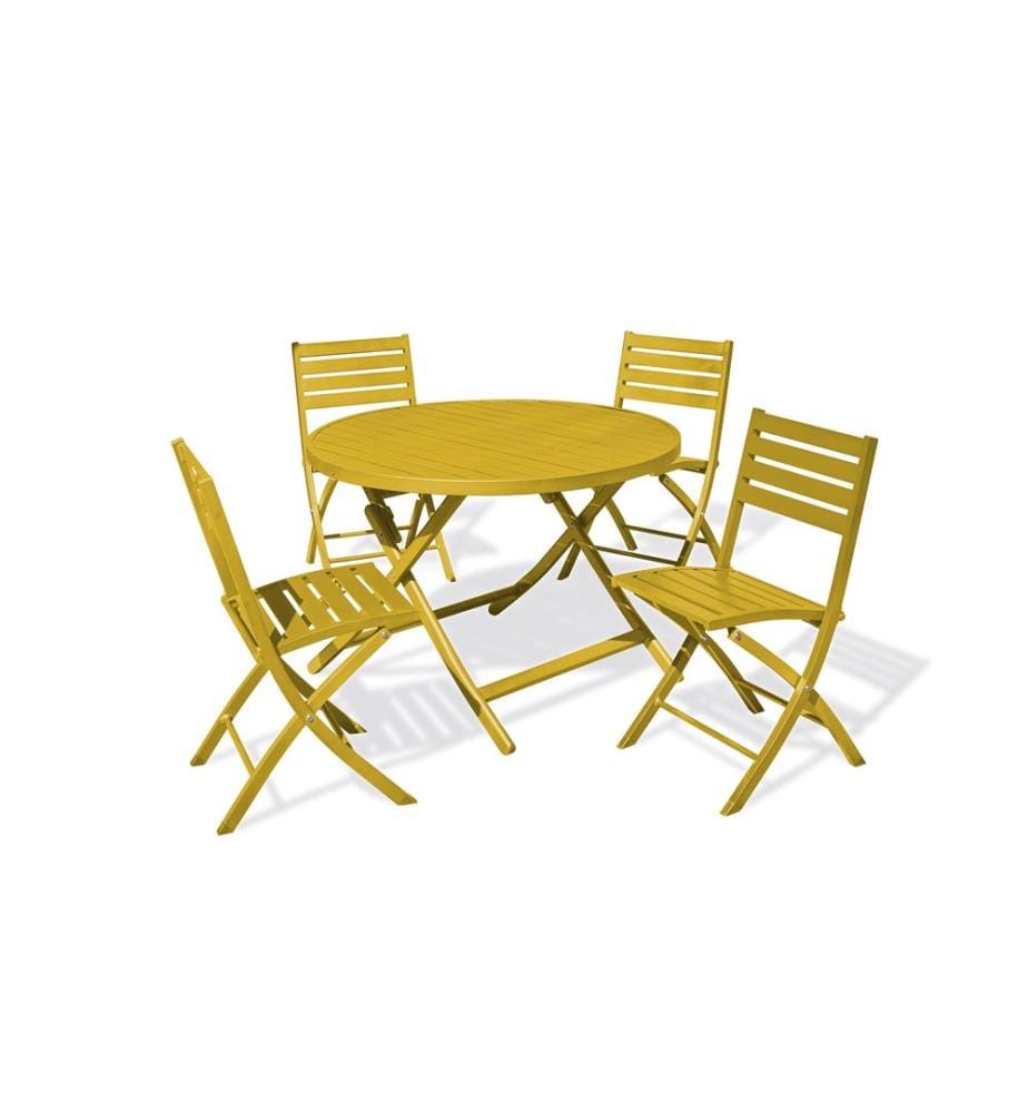 Ensemble Repas Marius Rond 4 Places - Moutarde