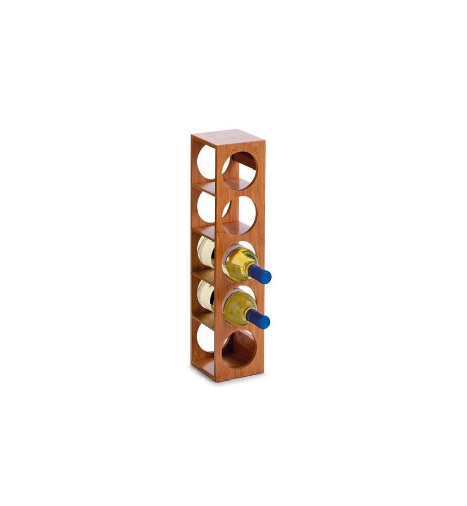 ZELLER - Present Range-bouteilles de vin Empilable pour 5 bouteilles, Brun