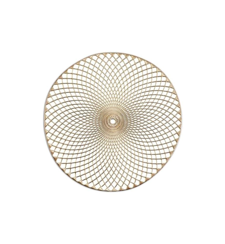 ZELLER - Present Set de table Mandala Rond, 38 cm, Doré