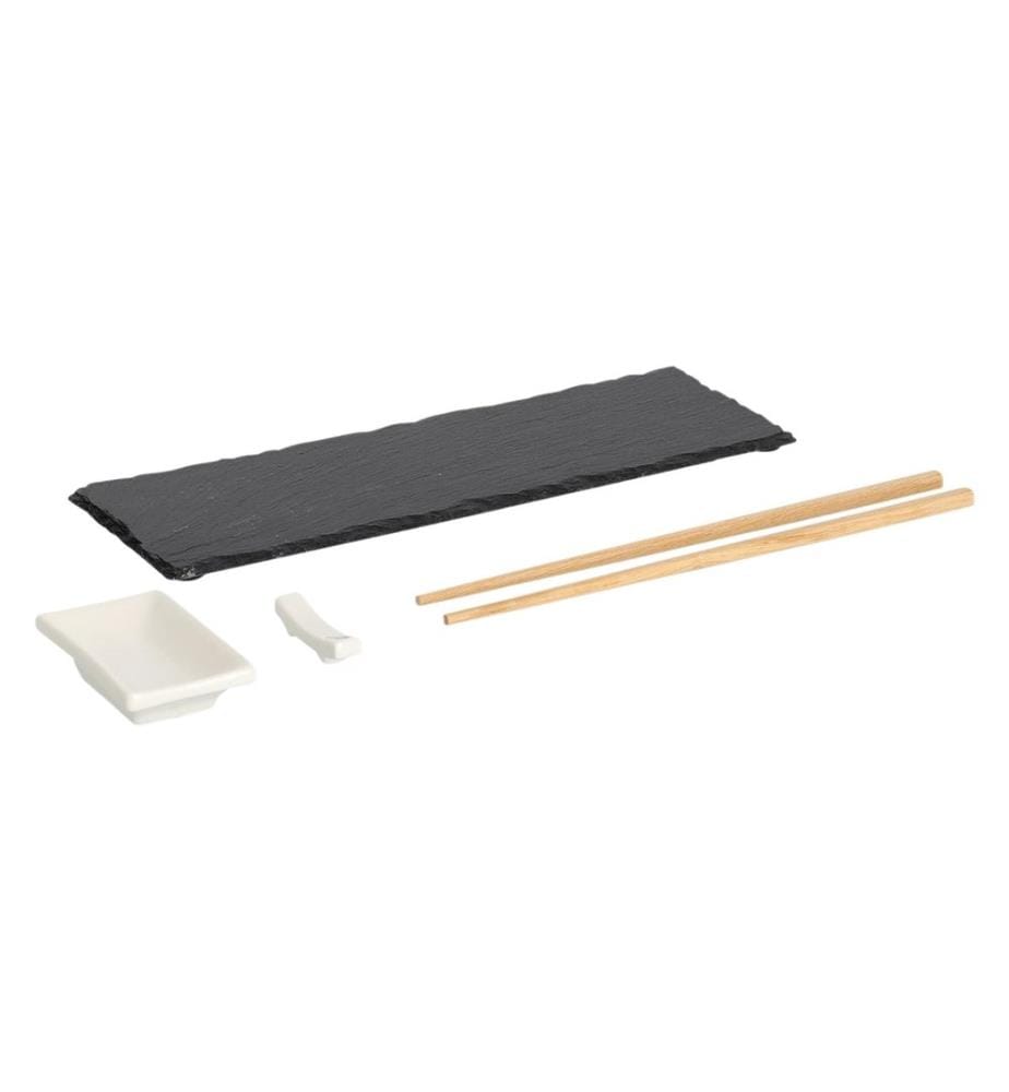Zeller Present Set à sushi 4 pièces Noir/Blanc