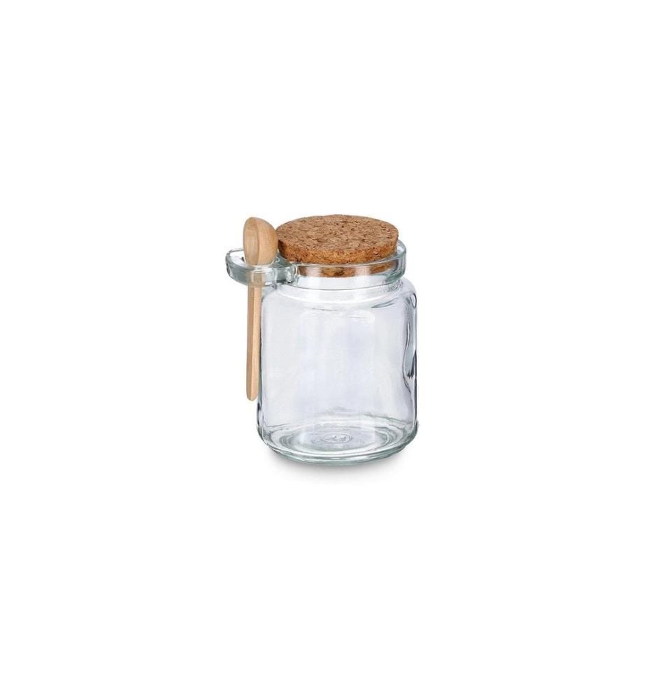 Zeller Present Bocal à provisions avec cuillère 0.24 l, Transparent/Brun