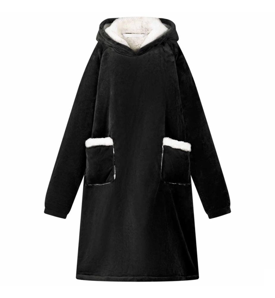 Sweat à capuche couverture Noir L Polaire et flanelle
