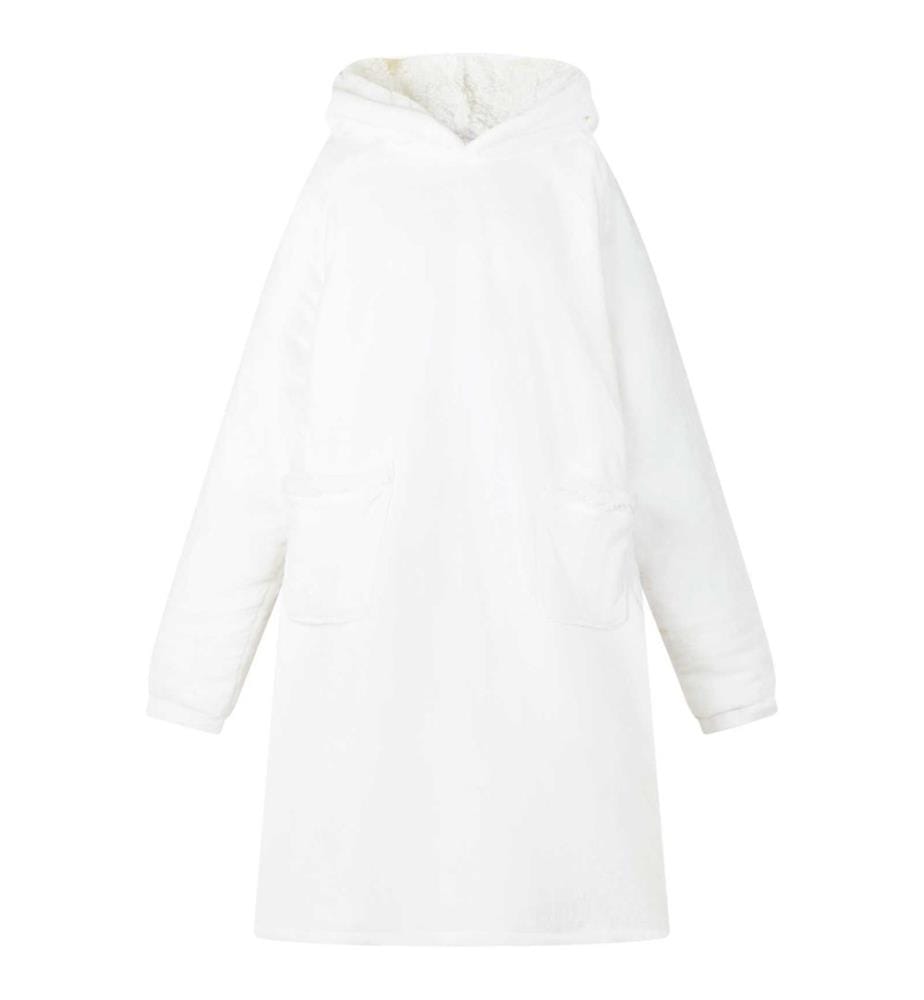 Sweat à capuche couverture Blanc L Polaire et flanelle