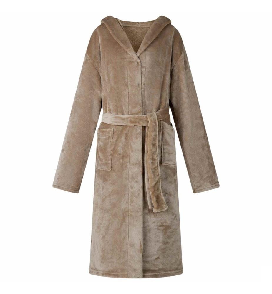 Peignoir avec capuche Camel m Flanelle