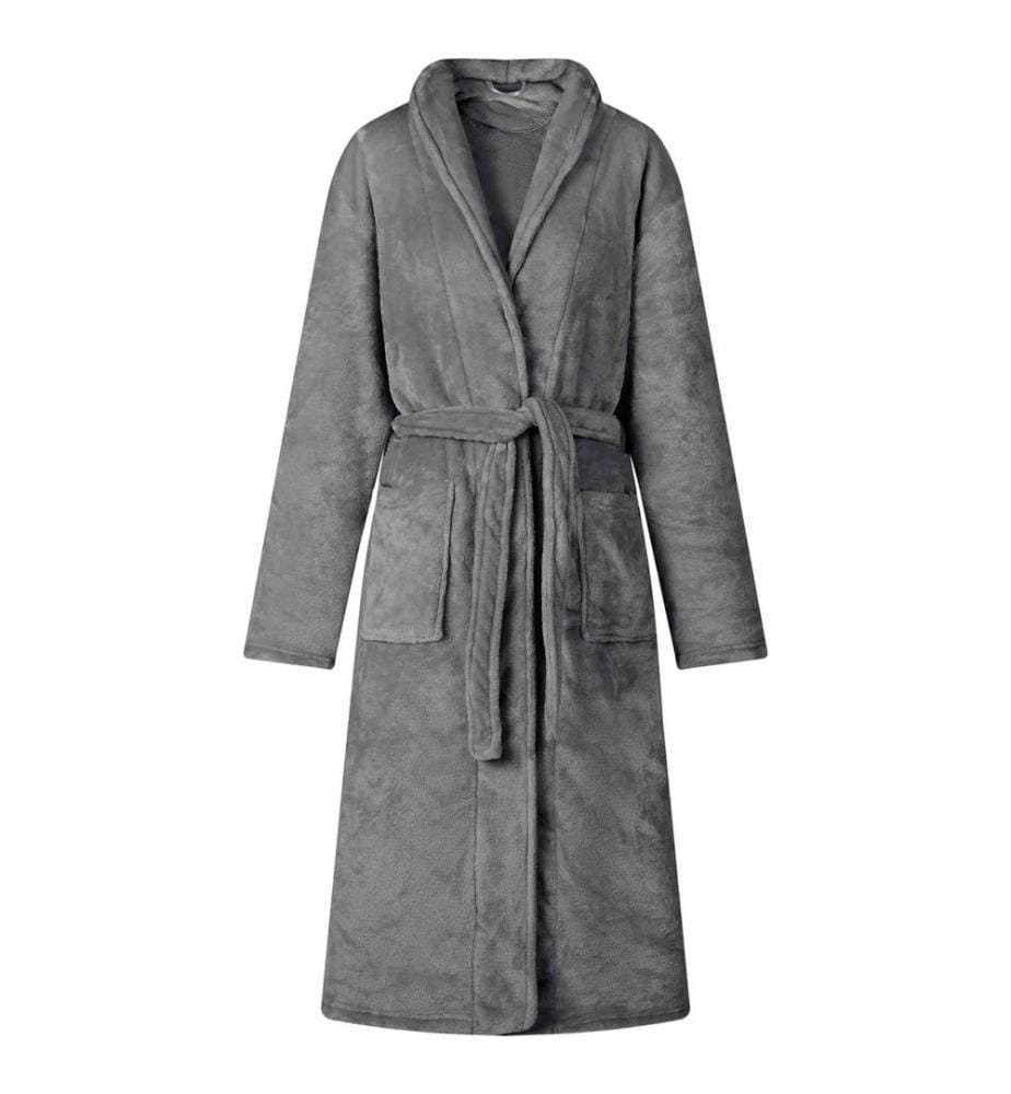 Robe de bain sans capuche Gris foncé xxl Flanelle