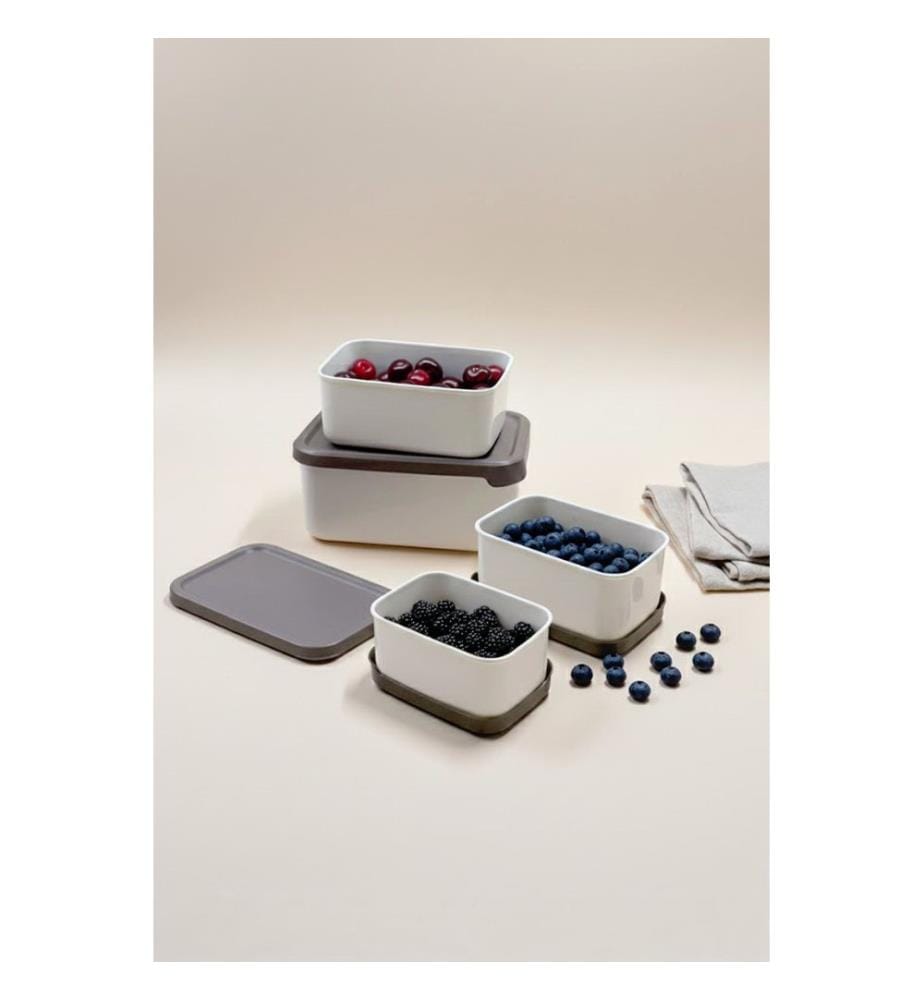 Lot de 4 boîtes de rangement - Beige