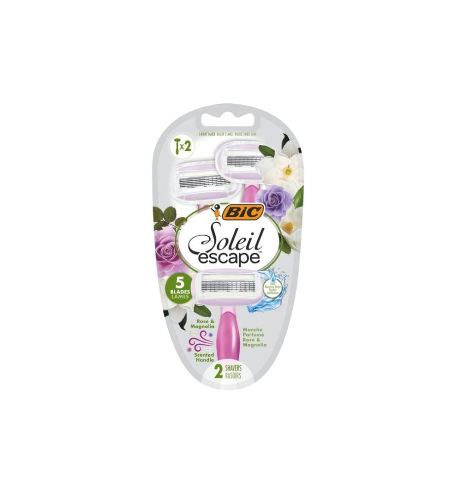 BIC - Rasoir pour femmes Soleil Escape Rose Magnolia, 2 pièces