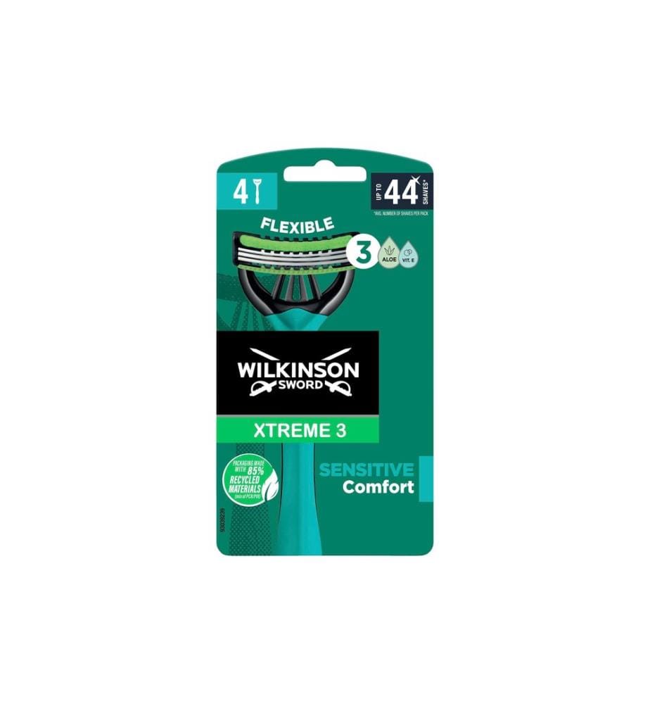 Wilkinson - Rasoir pour hommes Extreme3 Sensitive 4 pièces