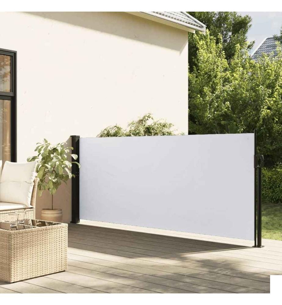 Auvent latéral rétractable blanc 140x500 cm